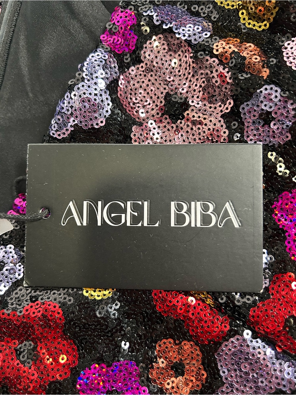Angel Biba NWT Strapless Sequin Multicolor Floral Mini Dress M - Picture 5 of 14